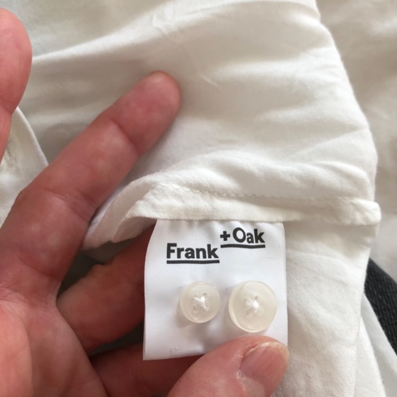 FRANK & OAK light blouse button down shirt off-white - Picture 11 of 11